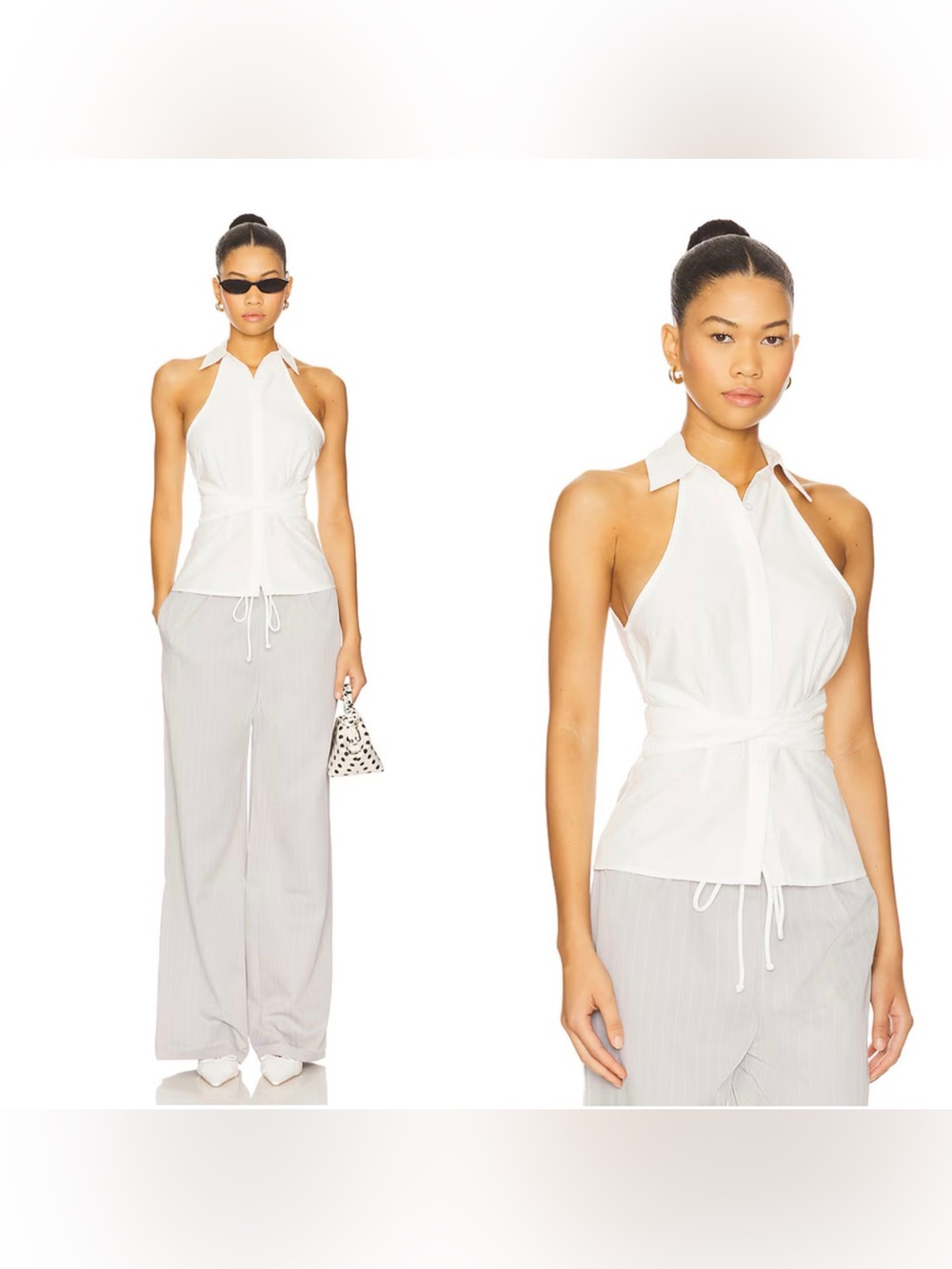 NWT ALL THE WAYS Evie Button Up Top in White